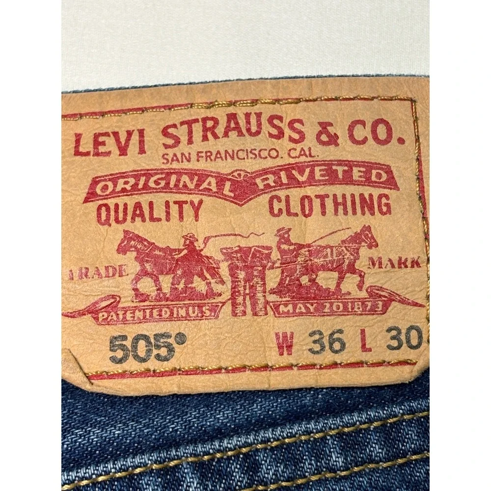 Levi's 505 Regular Fit‎ Jeans W36 L30 Men's Denim Blue Five Pocket Casual
